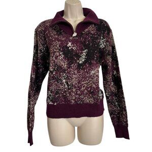 Scotch & Soda Medium Wool Alpaca Blend Half-Zip Pullover Jacquard Sweater NEW